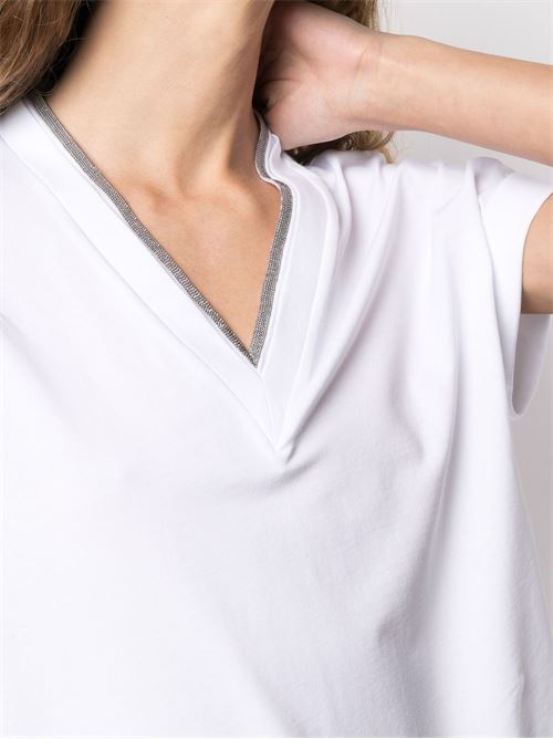 T-shirt with V-neck BRUNELLO CUCINELLI | M0T18BD222C159